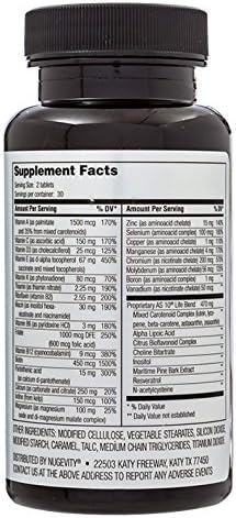AS 10® Life – Stress, Immune Support and Anti Aging Supplement - Multivitamin and Antioxidants Tablet, Resveratrol, Alpha Lipoic Acid, Lutein and Zeaxanthin, Co-Developed by NASA, 60 ct