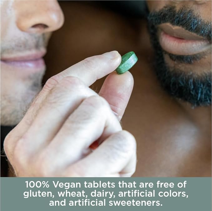 Complément multivitaminé Pure for Men | Énergie, soutien de l'humeur, os solides, antioxydants, minéraux | Vitamines A, B, C, D, magnésium, calcium | Mélange exclusif de 42 fruits et légumes | 120 comprimés végétaliens
