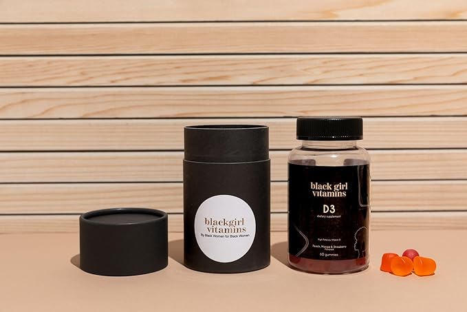 Black Girl Vitamins - ビタミンD3/K2グミ、免疫力、エネルギー、骨のサポートに、2000IU(50mcg)ビタミンD配合、グルテンフリービタミンDグミ