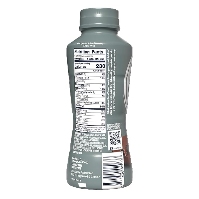 Core Power Elite High Protein Shake, Chocolate, 42g Bottle, 14oz, 12 Pack