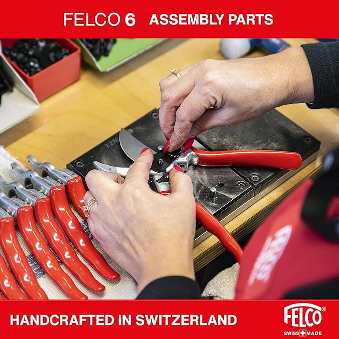 Felco F6 Pruning Shears – 7.7" Swiss-Made Garden Clippers for Medium Hands | Hand Pruners for Gardening | Garden Tool Cutter with Precision Bypass Blade, Forged Aluminum Handles, Replaceable Parts