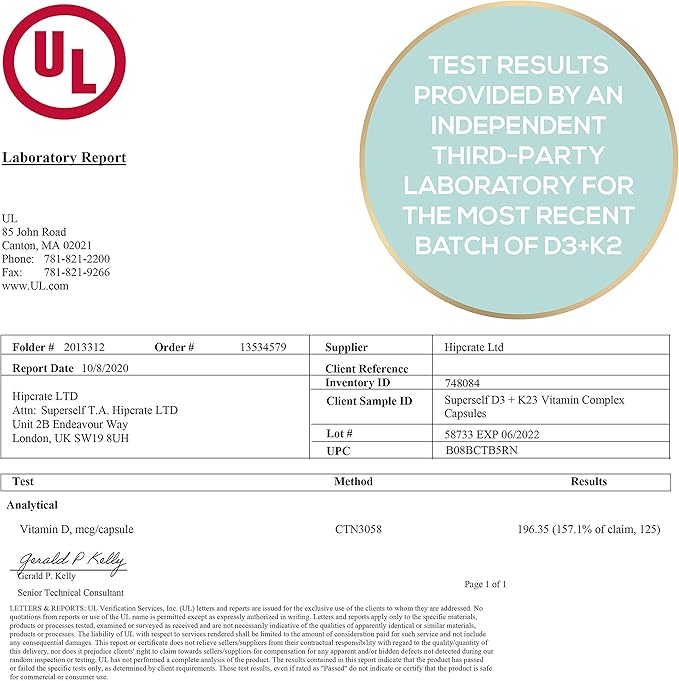 SuperSelf Vitamin D3 K2 Capsules - Vitamin D3 5000 IU and Vitamin K MK7 100mcg - 60 Capsules - USA Made Vegetarian Vitamin D Supplement - High Strength VIT D for Bones, Muscle, Teeth, Immune System