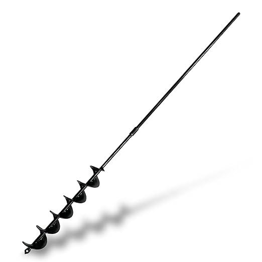 TCBWFY 2x32 Inch Auger Drill Bit for Planting - Long Handle Easy Planter Garden Auger - Bulb & Bedding Plant Augers - Post Hole Digger for 3/8”Hex Drive
