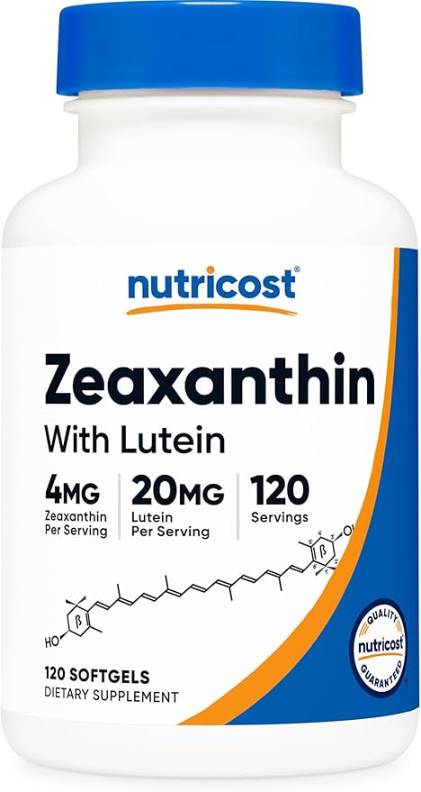 Nutricost Zeaxanthin with Lutein 20mg, 120 Softgels - Potent, Non-GMO, Gluten Free