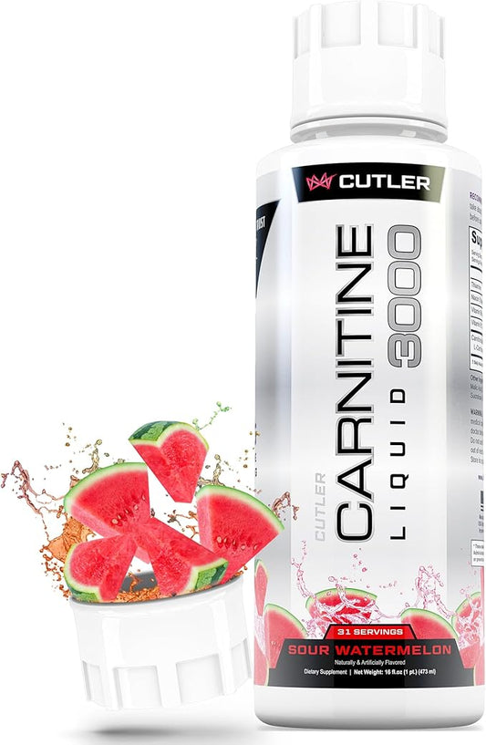 Cutler Nutrition Liquid L-Carnitine Fat Burner Supplement with Acetyl L-Carnitine & L-Carnitine Tartrate - Fat Burner Formula for Optimal Absorption, Energy & Muscle Support | Watermelon Flavor
