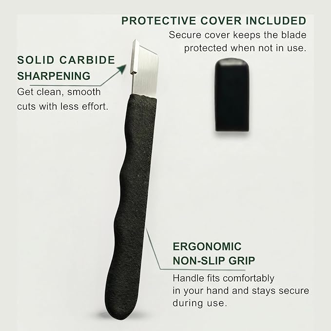 Garden Guru Garden Tool Blade Sharpener - 5" Handheld & Multi-Purpose Solid Carbide Sharpener w Protective Cover, Ergonomic Non-Slip Handle for Pruners Loppers Shears Knives Scissors Axe - 2 Pack
