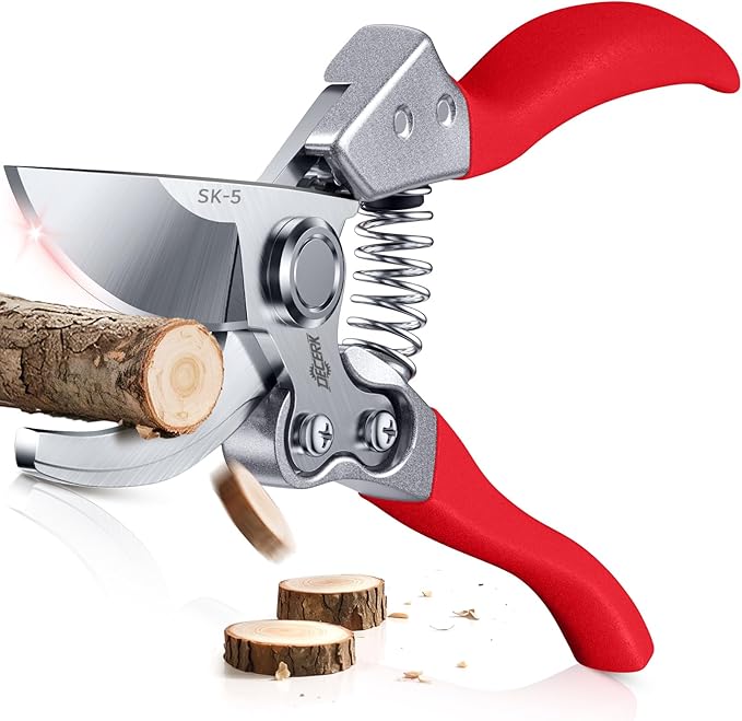 DECERK Professional Bypass Pruning Shears, Ultra Sharp Garden Scissors & Clippers, Effortless 3/4" Branch Hedge Clippers