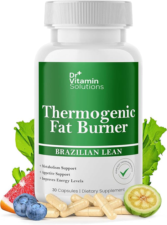 Thermogenic Fat Burner for Women and Men - Brazilian Lean Diet Pills | Appetite Suppressant & Metabolism Booster w/Green Tea, Garcinia, ACV | Belly Fat, Energy & Bloating Support, Non-GMO, Made in USA