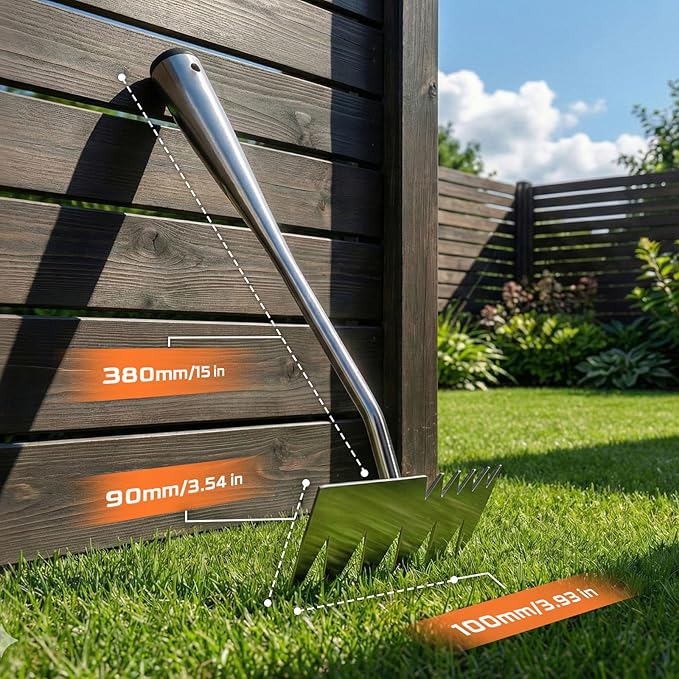 LOOHOI Weed Puller Tool, Heavy-Duty Stainless Steel Weeding Tool with Extendable Handle, Portable Garden Weed Removal Tool for Vegetable Gardening Backyard Farm Planting & Weeding