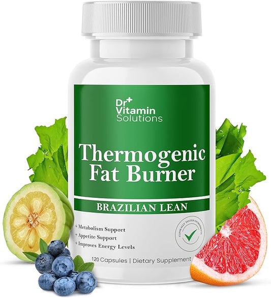 Thermogenic Fat Burner for Women and Men, 120 Count (4 Month Supply) - Appetite Suppressant for Weight Loss, Belly Fat Burner with Green Tea, Energy and Metabolism Booster, Non-GMO - Dr Vitamin