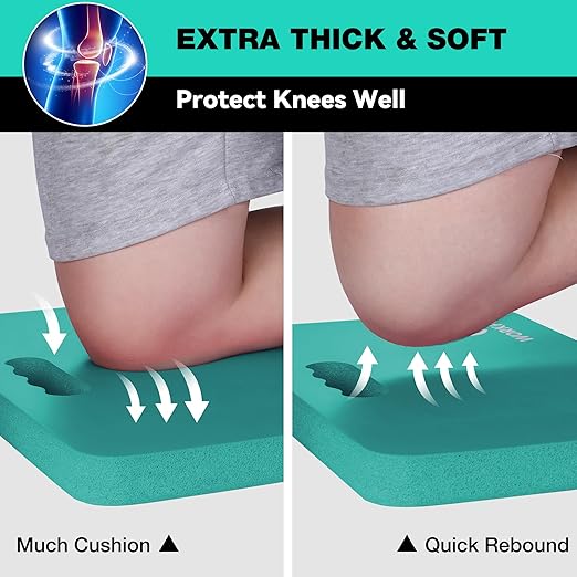 WORKPRO Extra Thick Kneeling Pad, Soft NBR Foam Cushioning for Knee, Large Foam Kneeler Mat for Gardening, Bathing Baby, Exercise, Workout Supplies, 17.5 x 11 x 1.5 in, Robin's egg Blue