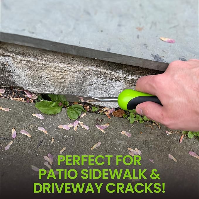 Garden Guru Patio Crack Weeder Tool with Ergonomic Handle – Stainless Steel Weed Puller for Patio Sidewalk Driveway Cracks | Rust Resistant (4 Pack)